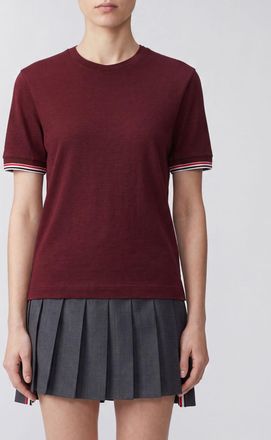 Thom Browne T-shirt in lana merino con motivo 4-Bar