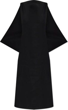 Jil Sander Zijden Jurk Met Open Rug - Dames - Casual kleedjes - Zwart - L - Wol - Kleedjes
