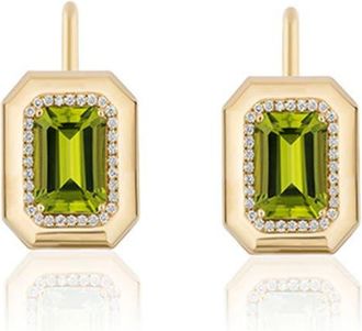 Goshwara G-Classic Emerald Cut Drop Earrings in Bright Green at Nordstrom
