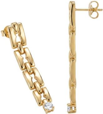 Argento Vivo Linear Cubic Zirconia Drop Earrings in Gold at Nordstrom