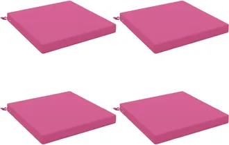 vidaXL Cojines De Asiento De 4 Piezas Soest 4 Uds. 100% Poli&eacute;ster Rosa Vidaxl