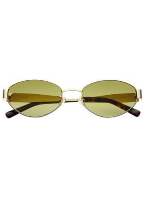 Freyrs Eyewear Soho Oval Sunglasses in Gold /Green at Nordstrom