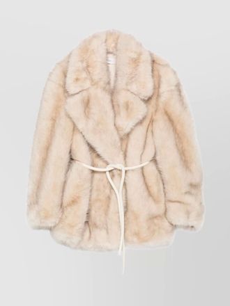 Sportmax chic jacket with faux fur and belt