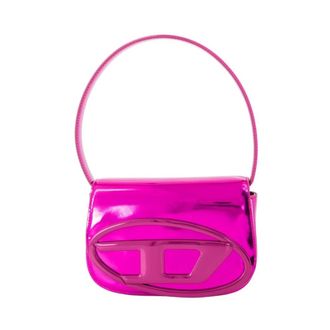 Diesel Fushia Leren Schoudertas - Dames - Schoudertassen - Roze - ONE Size - Leer - Tassen
