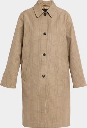 Nili Lotan Watson Check Cotton Duster Coat