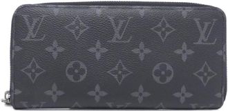 Louis Vuitton Black Coated Canvas Long Wallet (Bi-Fold) (Pre-Owned)