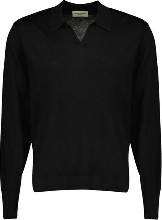 Officine G&eacute;n&eacute;rale Simone Polo - Heren - V-hals truien - Zwart - L - Wol - Truien & Vesten