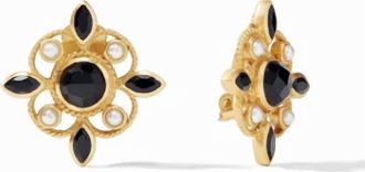 Julie Vos Womens Monaco Clip Earrings In Obsidian Black