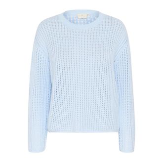 Kaffe Nantucket Breeze Pullover Sweater - Dames - Ronde hals truien - Blauw - L - Katoen - Truien & Vesten