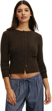 Cotton On Womens Fluffy Fitted Knit Cardi in Toffee Bean at Nordstrom, Size Xx-Small