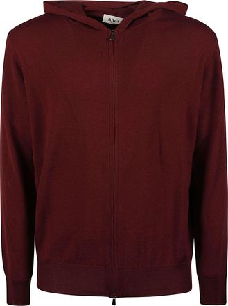 Altea Minimalist Full-Zip Hooded Virgin Wool Sweater