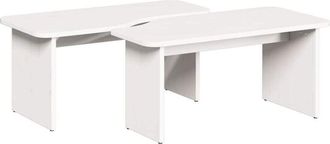 vidaXL Mesa De Caf&eacute; 2 Pcs Blanco 100 X 69 X 35.5 Cm Vidaxl