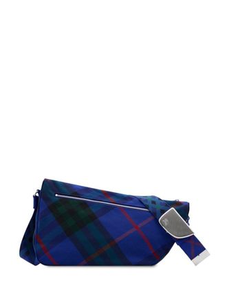 Burberry Borsa a spalla Shield tartan - Blu