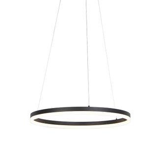 QAZQA Moderno L&aacute;mpara Colgante De Dise&ntilde;o Negra 60 Cm Con Led Regulable En 3 Niveles - Anello Aluminio /acero Redonda Incluye Led Max. 1 X 40 Watt - Qazqa