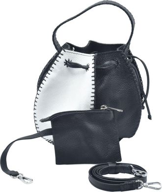Carlos Falchi Tall Bucket Leather Bag in Black White at Nordstrom