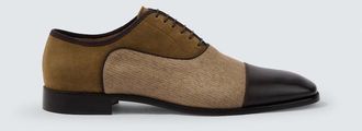 Christian Louboutin Greggory velvet, twill, and leather Oxford shoes
