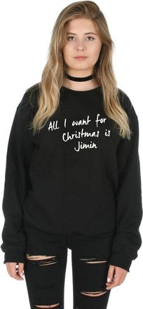 Sanfran Clothing Sanfran - All I Want is Jimin T-Shirt Top Festive Christmas Xmas Kpop Fangirl Gift Jumper Sweater - Extra Large/Black