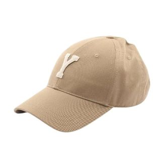Saint Laurent Pre-owned Paris Y Varsity Katoenen Cap - Heren - Vintage Accessoires - Beige - ONE Size - Katoen - Vintage