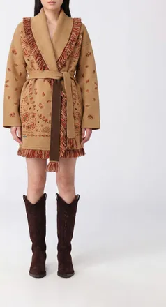 Alanui Bandana Motif Robe Cardigan in Cashmere with Fringes