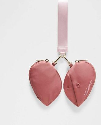 lululemon Womens Heart Dual Pouch Wristlet In Spiced Chai / Pink Haze / Gold