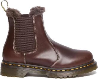 Dr. Martens Leonore Dark Brown Chelsea Laars - Heren - Chelseaboots - Bruin - 37 EU - Leer - Schoenen