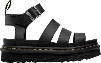 Dr. Martens Hydro Leren Sandaal met Rubberen Zool - Dames - Sandalen - Zwart - 37 EU - Schoenen