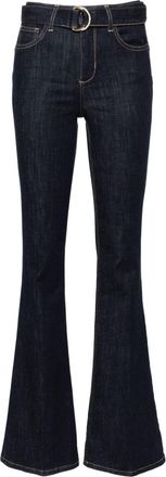 Liu Jo belted flared jeans - women - Polyester/Cotton/Cotton/Spandex/Elastane/Polyester - 30 - Blue