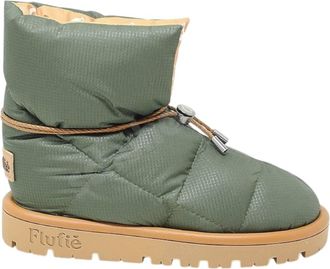 Flufi&eacute; Womens Shiny Pillow Boot In Khaki Green