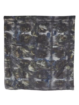 Henrik Vibskov Barock Flower wool-blend scarf - unisex - Cashmere/Wool - One Size - Black