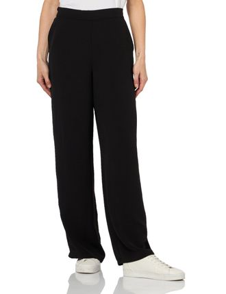 Vila Womens Virasha Rw Wide Pant/Su/Pb Fabric Trousers, Black, 10