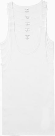 Calvin Klein Mens Cotton Classics 5-Pack Tank Top - White - XL