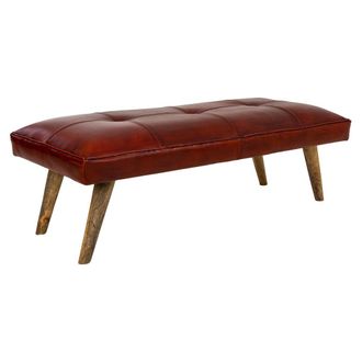 Wanderlust Deco Wanderlust Deco - Banqueta De Piel Roja 115x53x38