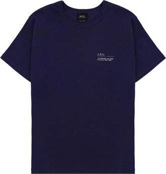 A.P.C. Navy Blue Logo T-Shirt