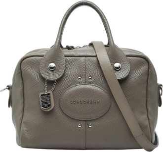 Longchamp Leather Handbag Shoulder Bag (Pre-Owned)