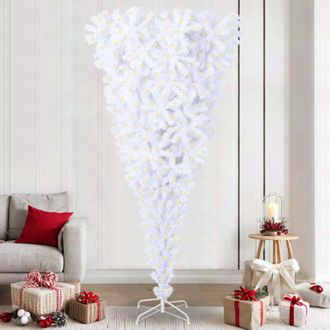vidaXL vidaXL Albero di Natale artificiale Bianco 240 cm PVC e Acciaio