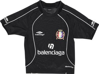 Balenciaga Balenciaga Lion Crest voetbalshirt T-shirt in zwart polyester