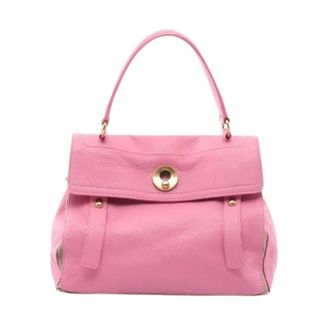 Saint Laurent Pre-owned Handbags, female, Pink, Size: ONE SIZE Pre-owned Muse Two Leather Canvas Handbag