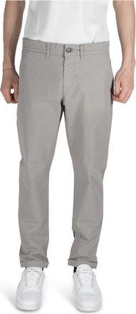 Jeckerson Grijze herenbroek met patroon- slim fit - Heren - Chinos - Beige - W32 - Katoen - Broeken