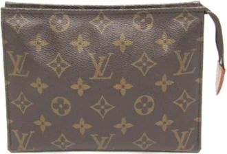 Louis Vuitton Tweedehands Canvas Louis Vuitton tassen - Dames - Vintage Clutch - Bruin - ONE Size - Vintage