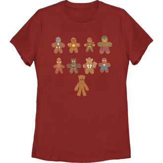 MARVEL Womens Marvel Christmas Gingerbread Cookie Avengers Graphic T-Shirt in Red at Nordstrom, Size Xx-Large