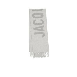 Jacquemus Stijlvolle Wollen Sjaal met Logo - Dames - Accessoires - Grijs - Maat: ONE Size Wol