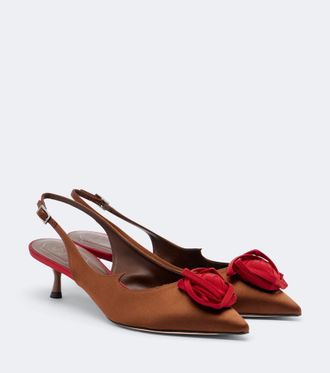 Roger Vivier Rose Vivier satin slingback pumps