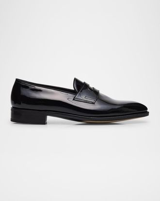 John Lobb Men & apos;s Jamie Patent Leather Penny Loafers