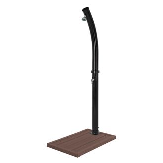 ML Design Ml-design Ducha Solar De Jard&iacute;n Negra Curvada 20 L Agua Caliente Hasta 60&deg;c Sin Electricidad Con Elemento De Suelo Marr&oacute;n Moderno Elegante Con Cabezal