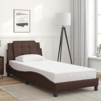vidaXL Vidaxl - Estructura De Cama Sin Colch&oacute;n Cuero Sint&eacute;tico Marr&oacute;n 100x200cm