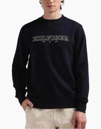 Tommy Hilfiger Mens Tommy Hilfiger Mens Sweatshirt Casual Cotton Pullover New Crew Neck Sweatshirt - Navy - Size: 36