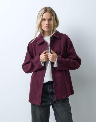 Only giacca con chiusura a bottoni in bordeaux-Rosso