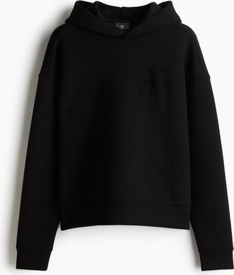 H&M Hoodie aus Scuba in Loose Fit - Schwarz