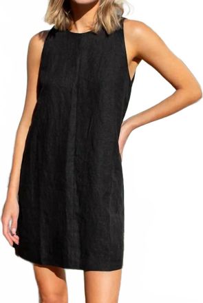 Emerson Fry Marcelle Shift Dress In Midnight Linen