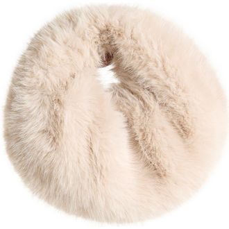 Naked Wardrobe Mini Faux Fur Bag in Cream at Nordstrom